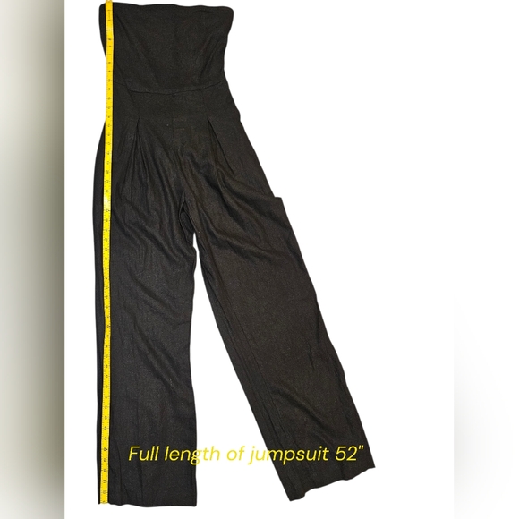 Aura the Label Buddha Wear Cora Wide Leg Black Linen Jumpsuit size Medium - Picture 4 of 11